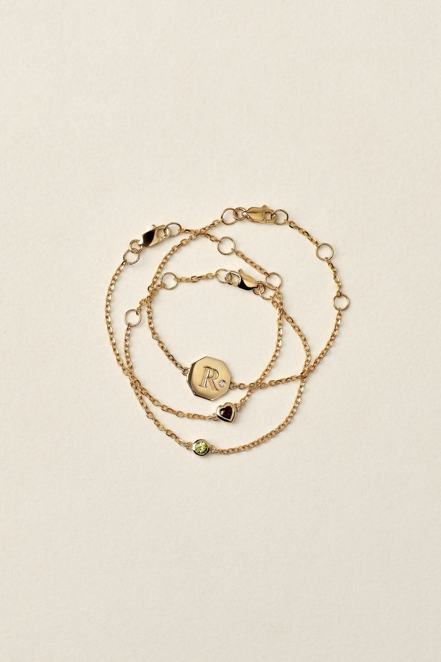 Baby Round Birthstone Bracelet | 9K White Gold