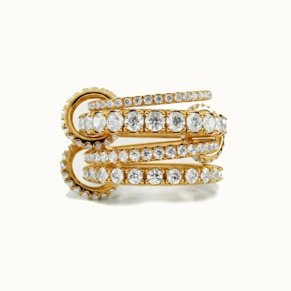 Hallie Stacked Diamond Silver Ring